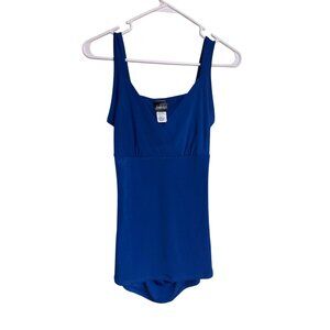Fredericks Of Hollywood Blue tank top  With Ruched open Back Detail- Medium